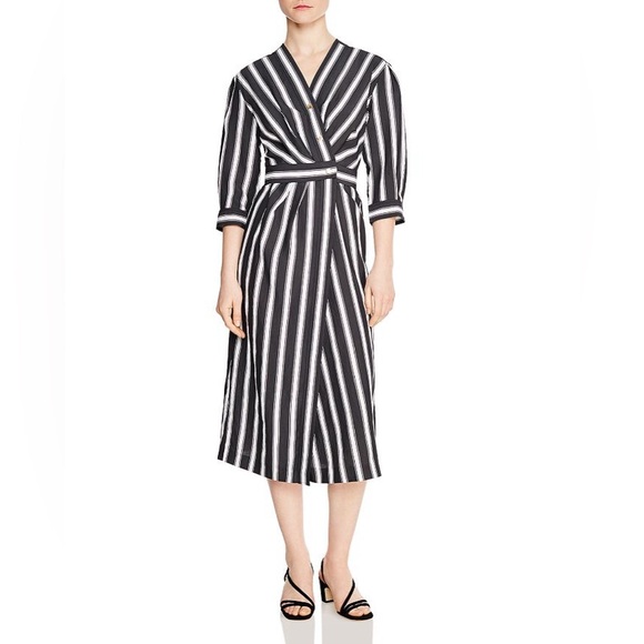 Sandro Carl Striped Midi Dress - Picture 1 of 9